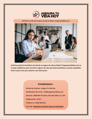 Beneficios en vida de los seguros de vida en Miami | Aseguratuvidahoy.com