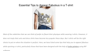 Essential Tips to Appear Fabulous in a T-shirt