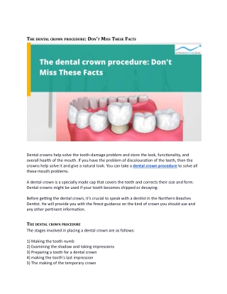 Process of dental crown : Don't Miss These All Facts