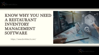 Know why you need a Restaurant Inventory Management Software