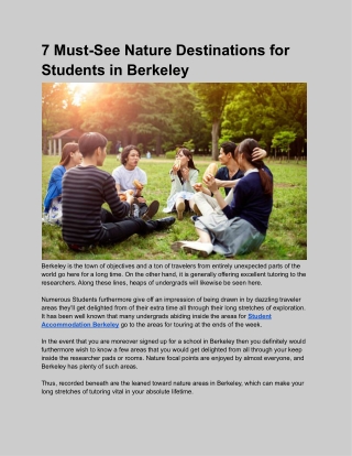 7 Must-See Nature Destinations for Students in Berkeley
