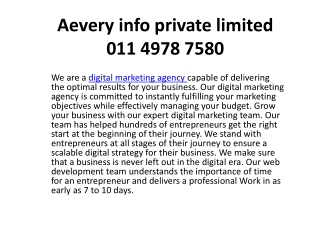 Aevery info private limited- 011 4978 7580