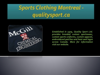 Sports Clothing Montreal - qualitysport.ca