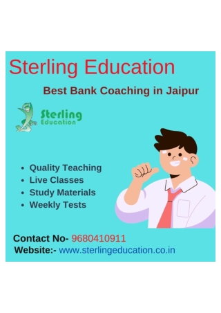 Top Bank Coaching In Jaipur Sterling Education