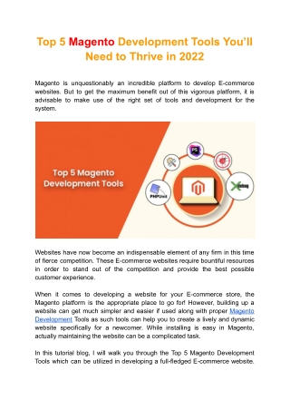 Top 5 Magento Development Tools You’ll Need to Thrive in 2022