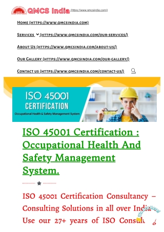 how to obtain ISO 45001 Certification for your organization?