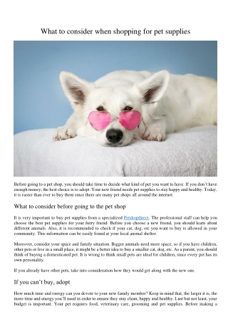 What to consider when shopping for pet supplies