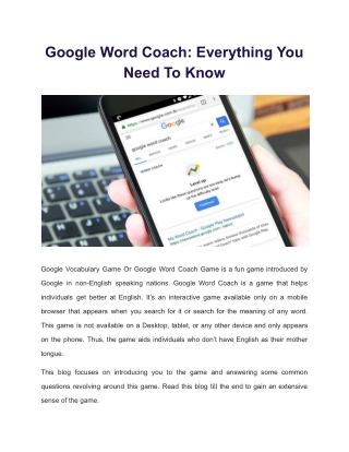 Google Word Coach_ Everything You Need To Know