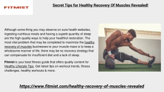 Secret Tips for Healthy Recovery Of Muscles Revealed!