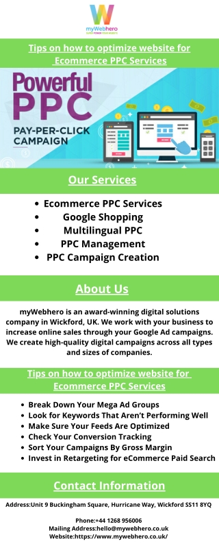 Tips on how to optimize website for  Ecommerce PPC Services