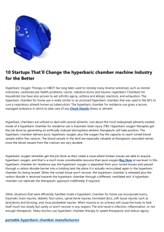 How Did We Get Here? The History of hyperbaric chamber for sale dc Told Through