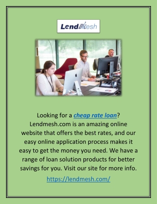 Cheap Rate Loans | Lendmesh.com