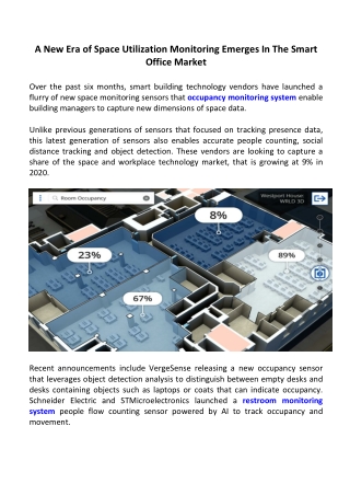 A New Era of Space Utilization Monitoring Emerges