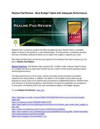 Realme Pad Review - Best Budget Tablet with Adequate Performance