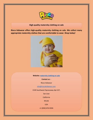 High-quality maternity clothing on sale