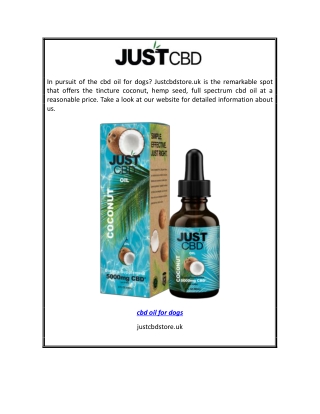 Cbd Oil For Dogs | Justcbdstore.uk