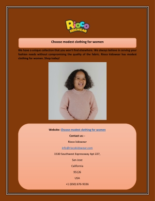 Choose modest clothing for women