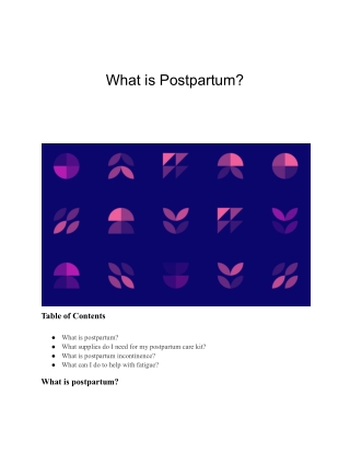 What is Postpartum