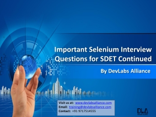 DevLabs Alliance important Selenium Interview Questions for SDET continued