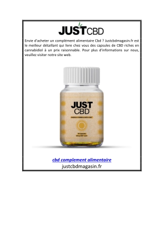cbd complement alimentaire | Justcbdmagasin.fr