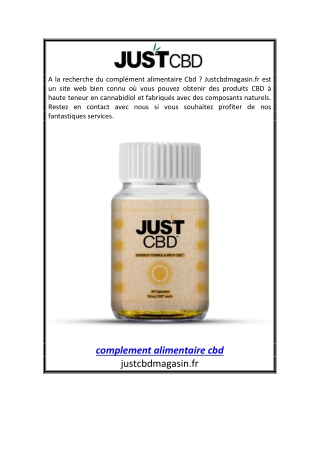 complement alimentaire cbd | Justcbdmagasin.fr
