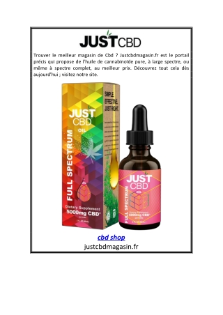 cbd shop | Justcbdmagasin.fr