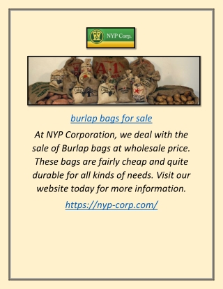 burlap bags for sale