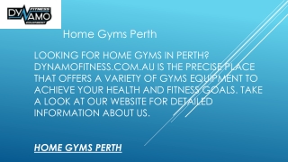 Home Gyms Perth  Dynamofitness.com.au
