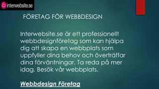 Företag för webbdesign  Interwebsite.se