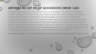 Easy guide to quickly resolve QuickBooks Error 1603