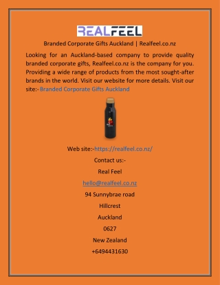 Branded Corporate Gifts Auckland  Realfeel.co.nz