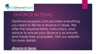 Divorce in Texas  Getdivorcepapers.com