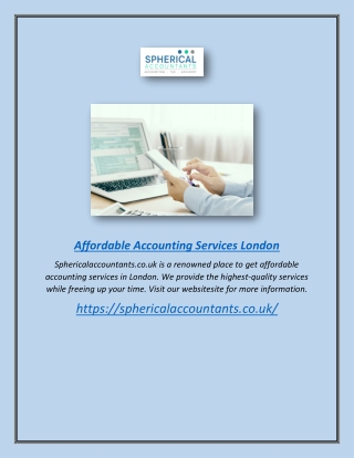 Affordable Accounting Services London | Sphericalaccountants.co.uk