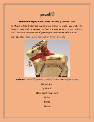 Trademark Registration Online In Malta  Ipmundi.com