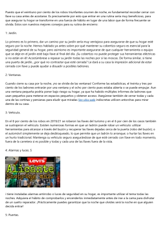 Sugerencias de Cerrajeros Economicos Alicante para proteger su residencia