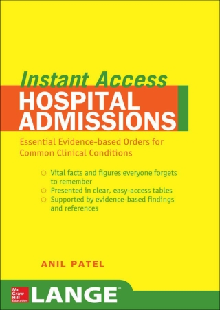 DOWNLOAD LANGE Instant Access Hospital Admissions Essential Evidence Based