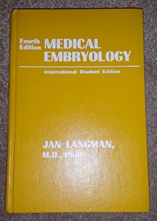 EBOOK Medical embryology