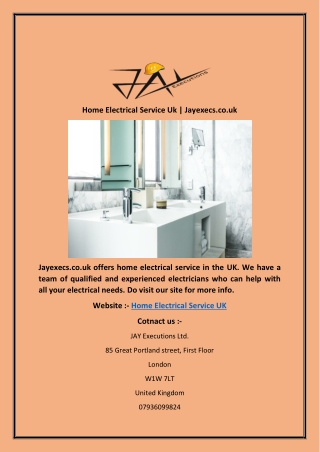 Home Electrical Service Uk | Jayexecs.co.uk