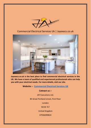Commercial Electrical Services Uk | Jayexecs.co.uk