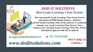 Best Online Lynda Learning Clone System - DOD IT Solutions
