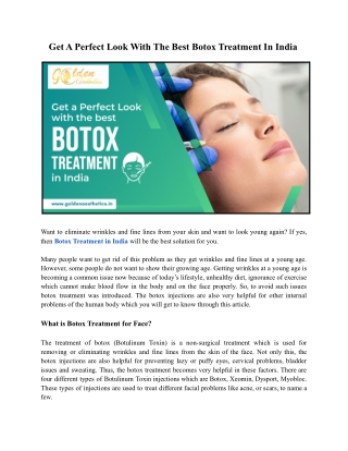 Get A Perfect Look With The Best Botox Treatment In India