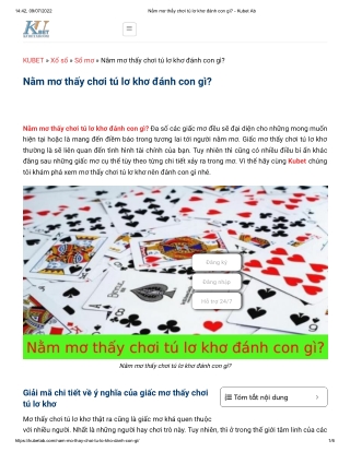 Nằm mơ thấy chơi tú lơ khơ đánh con gì_ - Kubet Ab