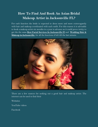 How To Find And Book An Asian Bridal Makeup Artist in Jacksonville FL