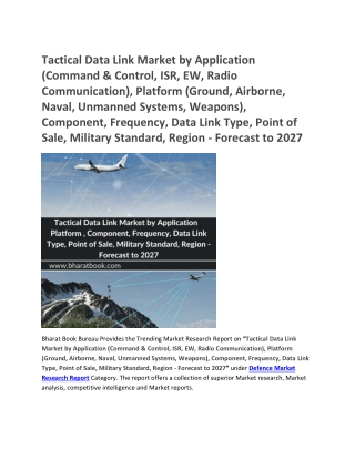 Tactical Data Link Market,Forecast to 2027