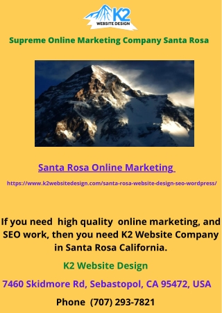 Supreme Online Marketing Company Santa Rosa