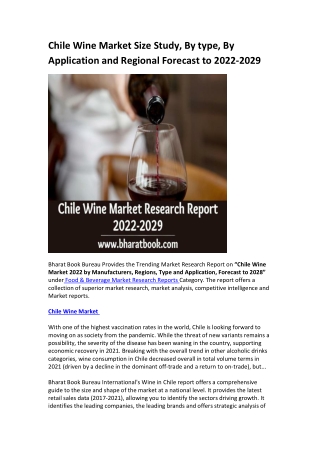 Chile Wine Market Research Report 2022-2029
