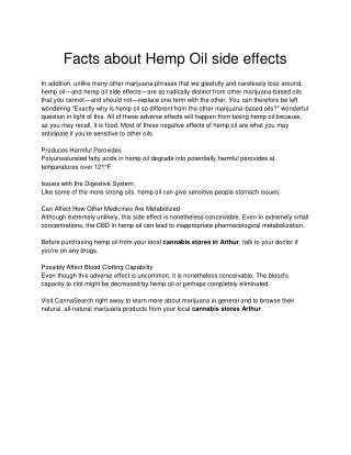 Facts about Hemp Oil side effects