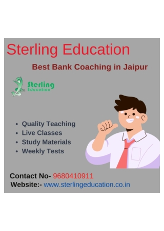 Best Bank Coaching In Jaipur Sterling Education