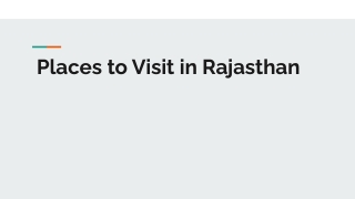 Places to Visit in Rajasthan
