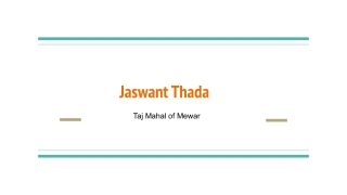 Jaswant Thada _ The TajMahal Of Mewar